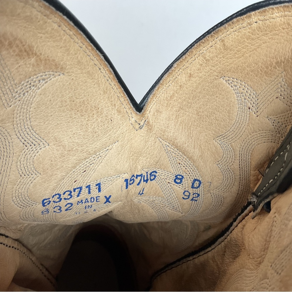 Vintage Dan Post Sueded Shoulder Cowboy Boots | USA Made | Men’s 8 D - Picture 3 of 16